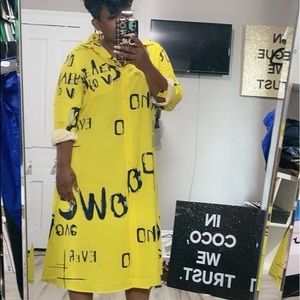 Statement Word Button Up Dress